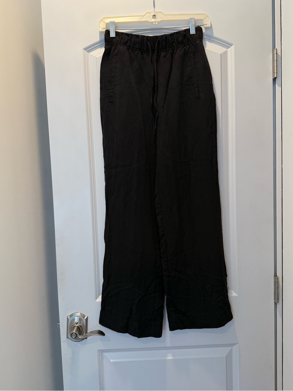 Zara Black Wide-Leg Drawstring Sweatpants